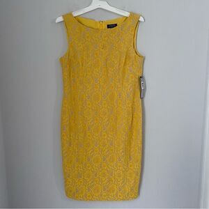 Tahari Petite Women's Bonded Lace Sheath Dress 8P